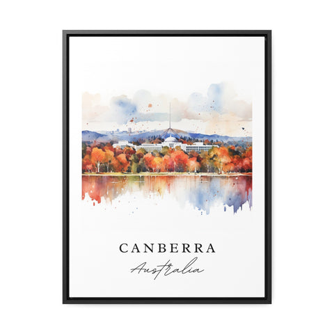 Canberra traditional travel art - Australia, Canberra poster, Wedding gift, Birthday present, Custom Text, Personalized Gift