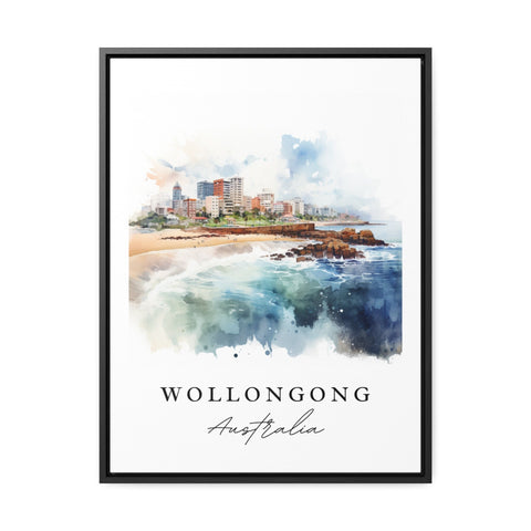 Wollongong traditional travel art - Australia, Wollongong poster, Wedding gift, Birthday present, Custom Text, Personalized Gift