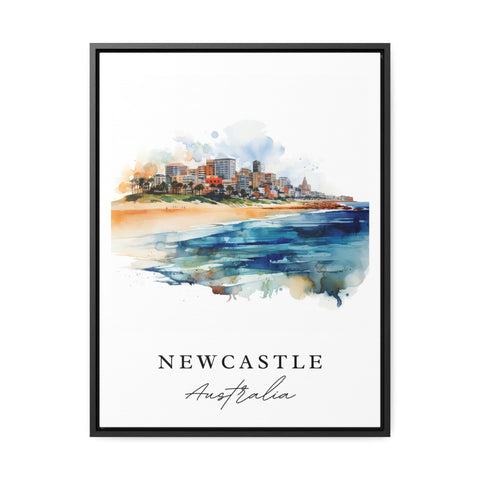 Newcastle traditional travel art - Australia, Newcastle poster, Wedding gift, Birthday present, Custom Text, Personalized Gift