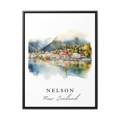 Nelson traditional travel art - New Zealand, Nelson poster, Wedding gift, Birthday present, Custom Text, Personalized Gift