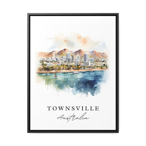 Townsville traditional travel art - Australia, Townsville poster, Wedding gift, Birthday present, Custom Text, Personalized Gift