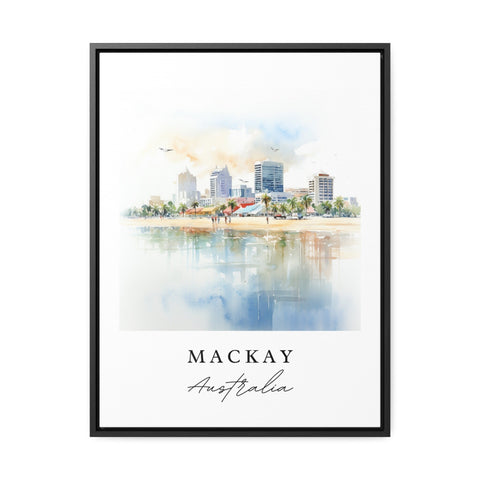 Mackay traditional travel art - Australia, Mackay poster, Wedding gift, Birthday present, Custom Text, Personalized Gift