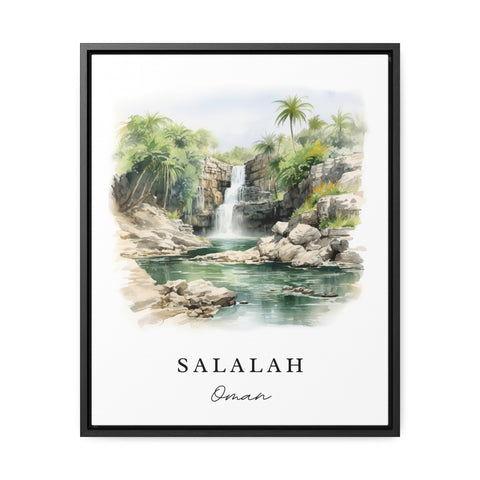Salalah traditional travel art - Oman, Salalah poster, Wedding gift, Birthday present, Custom Text, Personalized Gift