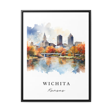 Wichita traditional travel art - Kansas, Wichita poster, Wedding gift, Birthday present, Custom Text, Personalized Gift