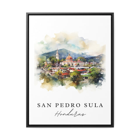 San Pedro Sula traditional travel art - Honduras, San Pedro Sula poster, Wedding gift, Birthday present, Custom Text, Personalized Gift