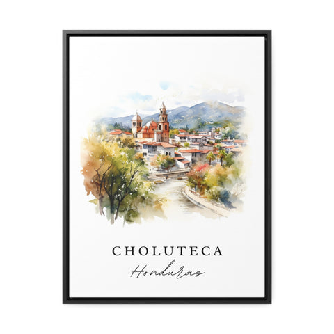 Choluteca traditional travel art - Honduras, Choluteca poster, Wedding gift, Birthday present, Custom Text, Personalized Gift