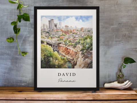 David traditional travel art - Panama, David poster, Wedding gift, Birthday present, Custom Text, Personalized Gift