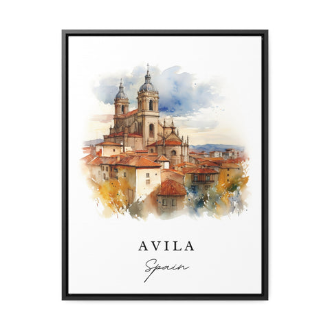 Avila traditional travel art - Spain, Avila poster, Wedding gift, Birthday present, Custom Text, Personalized Gift