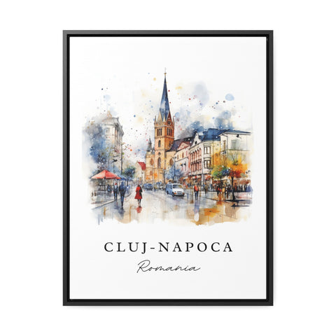 Cluj-Napoca traditional travel art - Romania, Cluj-Napoca poster, Wedding gift, Birthday present, Custom Text, Personalized Gift