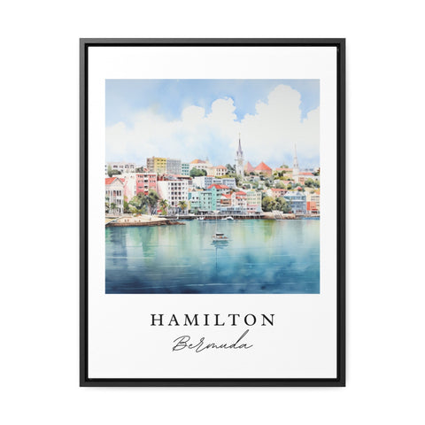 Hamilton traditional travel art - Bermuda, Hamilton poster, Wedding gift, Birthday present, Custom Text, Personalized Gift