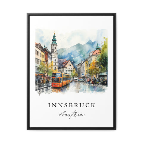 Innsbruck traditional travel art - Austria, Innsbruck poster, Wedding gift, Birthday present, Custom Text, Personalized Gift