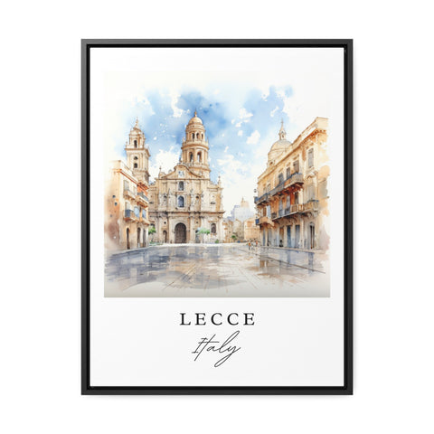 Lecce traditional travel art - Italy, Lecce poster, Wedding gift, Birthday present, Custom Text, Personalized Gift