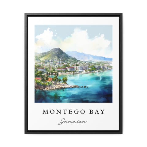 Montego Bay traditional travel art - Jamaica, Montego Bay poster, Wedding gift, Birthday present, Custom Text, Personalized Gift