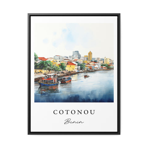 Cotonou traditional travel art - Benin, Cotonou poster, Wedding gift, Birthday present, Custom Text, Personalized Gift