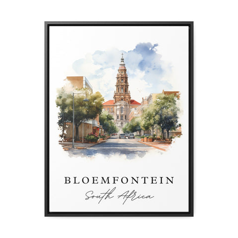 Bloemfontein traditional travel art - South Africa, Bloemfontein poster, Wedding gift, Birthday present, Custom Text, Personalized Gift