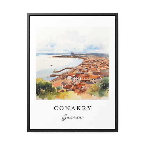 Conakry traditional travel art - Guinea, Conakry poster, Wedding gift, Birthday present, Custom Text, Personalized Gift