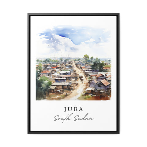 Juba traditional travel art - South Sudan, Juba poster, Wedding gift, Birthday present, Custom Text, Personalized Gift