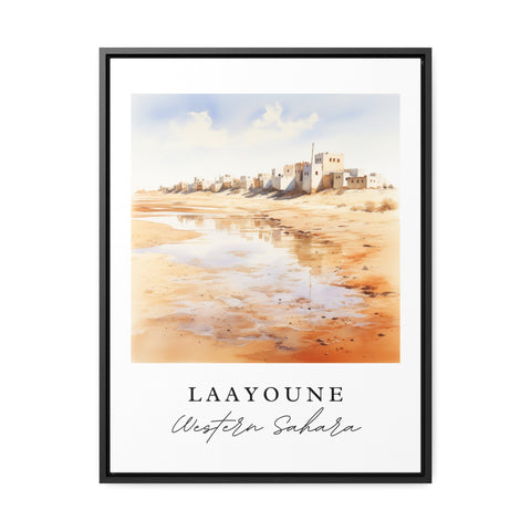Laayoune traditional travel art - Western Sahara, Laayoune poster, Wedding gift, Birthday present, Custom Text, Personalized Gift