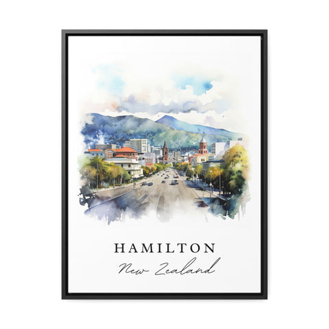 Hamilton traditional travel art - New Zealand, Hamilton poster, Wedding gift, Birthday present, Custom Text, Personalized Gift