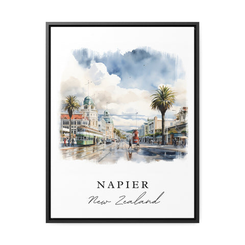 Napier traditional travel art - New Zealand, Napier poster, Wedding gift, Birthday present, Custom Text, Personalized Gift