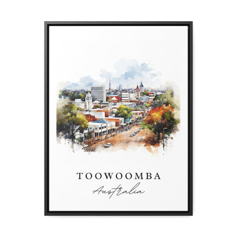Toowoomba traditional travel art - Australia, Toowoomba poster, Wedding gift, Birthday present, Custom Text, Personalized Gift