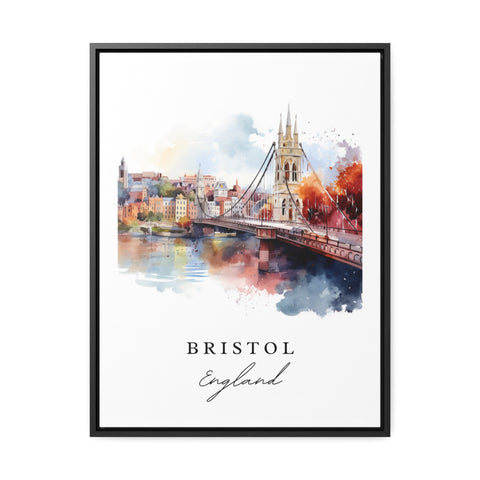 Bristol traditional travel art - England, Bristol poster, Wedding gift, Birthday present, Custom Text, Personalized Gift