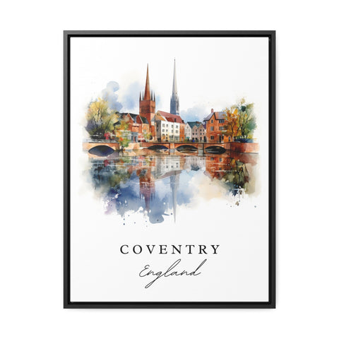Coventry traditional travel art - England, Coventry poster, Wedding gift, Birthday present, Custom Text, Personalized Gift