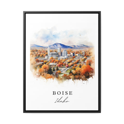 Boise traditional travel art - Idaho, Boise poster, Wedding gift, Birthday present, Custom Text, Personalized Gift