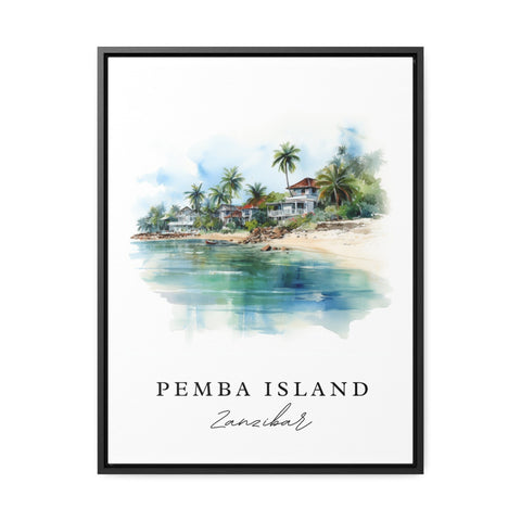 Pemba Island traditional travel art - Zanzibar, Pemba Island poster, Wedding gift, Birthday present, Custom Text, Personalized Gift