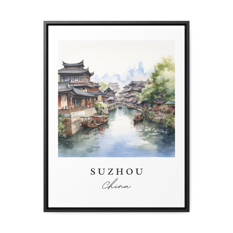 Suzhou traditional travel art - China, Suzhou poster, Wedding gift, Birthday present, Custom Text, Personalized Gift