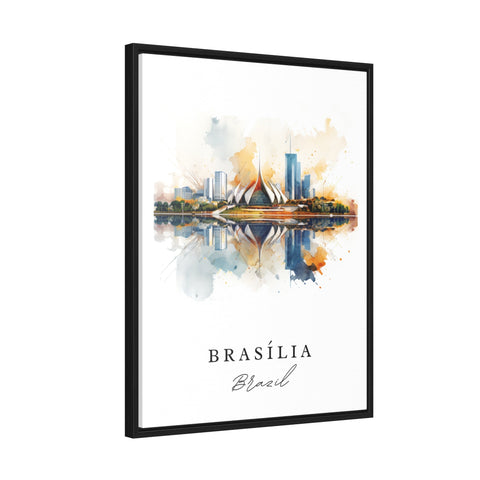 Brasilia traditional travel art - Brazil, Brasilia poster, Wedding gift, Birthday present, Custom Text, Personalized Gift