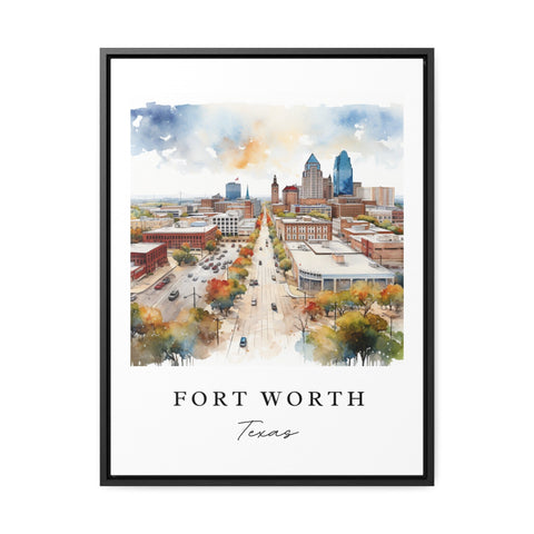 Fort Worth traditional travel art - Texas, Fort Worth poster, Wedding gift, Birthday present, Custom Text, Personalized Gift