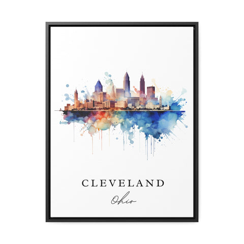 Cleveland traditional travel art - Ohio, Cleveland poster, Wedding gift, Birthday present, Custom Text, Personalized Gift