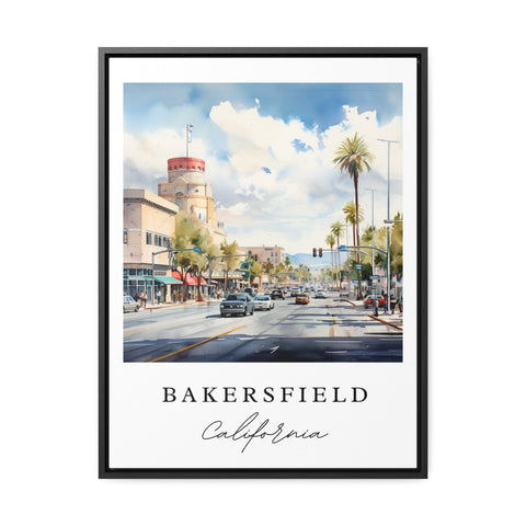 Bakersfield traditional travel art - California, Bakersfield poster, Wedding gift, Birthday present, Custom Text, Personalized Gift