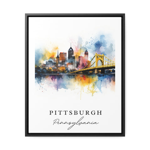 Pittsburgh traditional travel art - Pennsylvania, Pittsburgh poster, Wedding gift, Birthday present, Custom Text, Personalized Gift