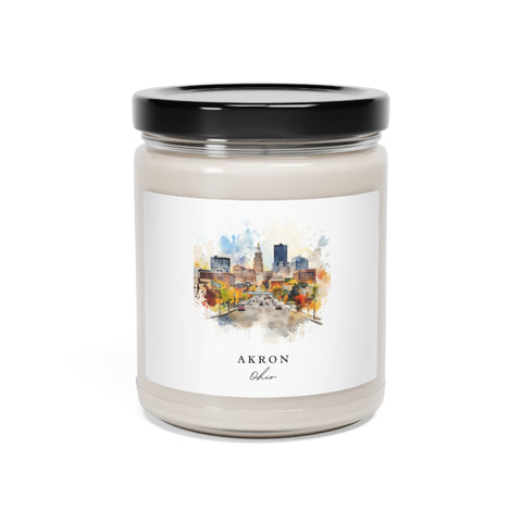 Akron, Ohio, Scented Soy Candle, 9oz - Several unique scent options