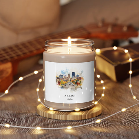 Akron, Ohio, Scented Soy Candle, 9oz - Several unique scent options