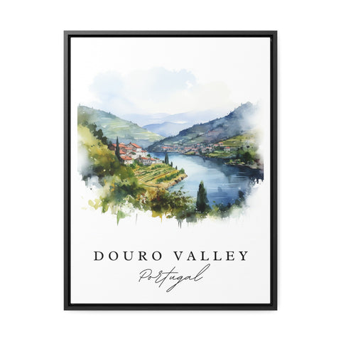 Douro Valley traditional travel art - Portugal, Douro Valley poster, Wedding gift, Birthday present, Custom Text, Personalized Gift