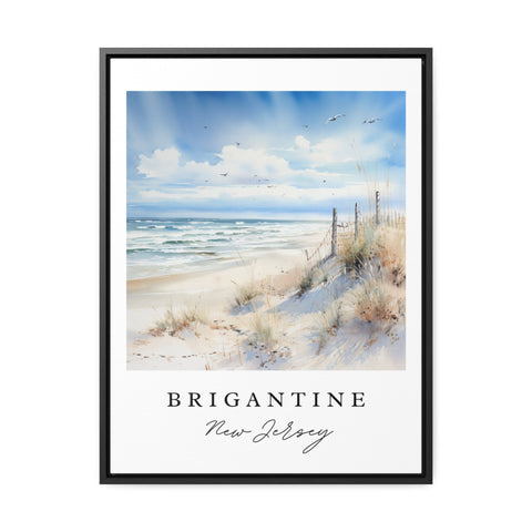 Brigantine Beach traditional travel art - Jersey Shore, Brigantine poster, Wedding gift, Birthday present, Custom Text, Personalized Gift