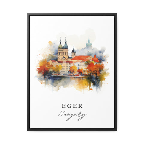 Eger traditional travel art - Hungary, Eger poster, Wedding gift, Birthday present, Custom Text, Personalized Gift