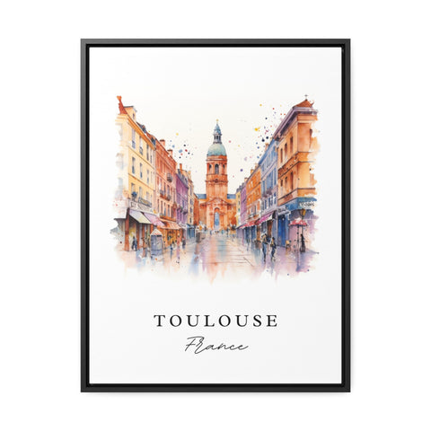Toulouse traditional travel art - France, Toulouse poster, Wedding gift, Birthday present, Custom Text, Personalized Gift