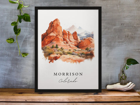 Morrison traditional travel art - Colorado, Morrison poster print, Wedding gift, Birthday present, Custom Text, Perfect Gift
