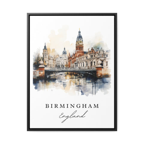 Birmingham traditional travel art - England, Birmingham poster, Wedding gift, Birthday present, Custom Text, Personalized Gift
