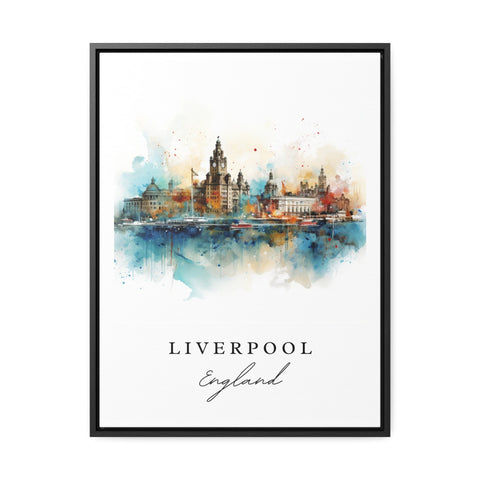 Liverpool traditional travel art - England, Liverpool poster, Wedding gift, Birthday present, Custom Text, Personalized Gift