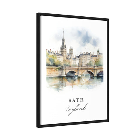 Bath traditional travel art - England, Bath poster, Wedding gift, Birthday present, Custom Text, Personalized Gift
