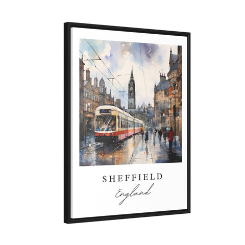 Sheffield traditional travel art - England, Sheffield poster, Wedding gift, Birthday present, Custom Text, Personalized Gift