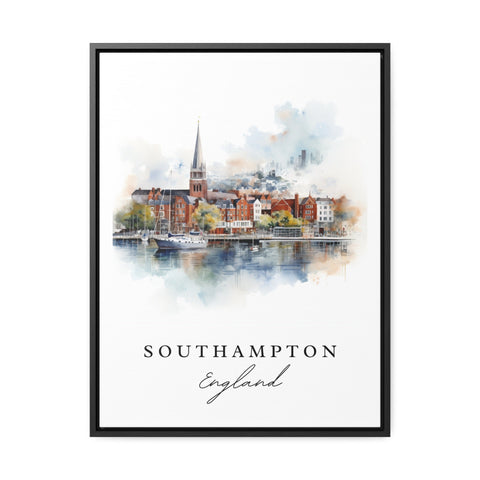 Southampton traditional travel art - England, Southampton poster, Wedding gift, Birthday present, Custom Text, Personalized Gift