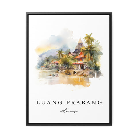 Luang Prabang traditional travel art - Laos, Luang Prabang poster, Wedding gift, Birthday present, Custom Text, Personalized Gift