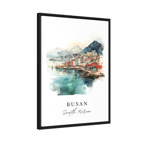 Busan traditional travel art - South Korea, Busan poster, Wedding gift, Birthday present, Custom Text, Personalized Gift