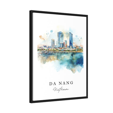 Da Nang traditional travel art - Vietnam, Da Nang poster, Wedding gift, Birthday present, Custom Text, Personalized Gift